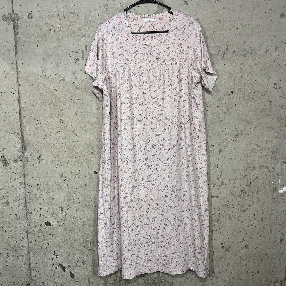 Pink K Pale‎ Pink Ditzy Floral Mumu House Dress Women's